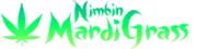 Nimbin MardiGrass text alongside marijuana leaf