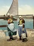 Girls in traditional costumes (circa 1900)