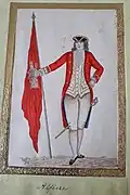 Ragusan junior military officer with State flag