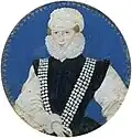 Mary Dudley, Lady Sidney by Levina Teerlinc, c. 1575.[23] The Victoria and Albert Museum, E.1170-1988