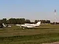 Taxiway and airplanes from Jewett Airport Road