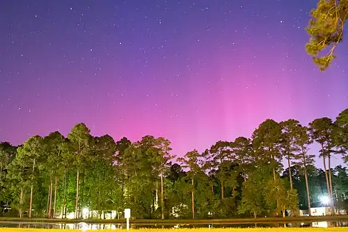 Pawleys Island, South Carolina, U.S. (33°N GLAT, 43°N MLAT)