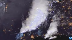 GOES-16 satellite data of October 22, 2017 megaflash