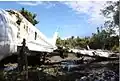 The split, destroyed Boeing 737 shortly after the accident