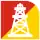 Pictogram of Instituto del Petróleo metro station. It features the silhouette of an oil derrick.