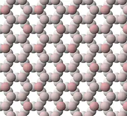 View of the structure of the tetrahedral (T) sheet of kaolinite
