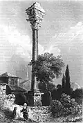 Mid 19 century engraving Column of Marcian.