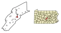 Location of Lewistown in Mifflin County, Pennsylvania