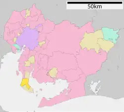 Location of Mihama in Aichi Prefecture