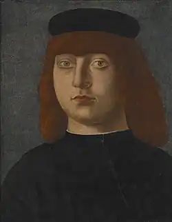 Portrait of a Gentleman, tempera and oil on panel. 31.1 x 24.8&nbsp;cm. Attributed to the circle of Mocetto.