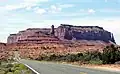 East-northeast aspect, from Highway 163. Eagle Rock Spire to right.
