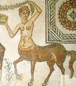 Centaury. Roman floor mosaic at the Bardo Museum in Tunis. 2nd century A.D.