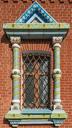 Russian Revival&nbsp;– Window of the Church of the Theotokos of Tikhvin, Moscow, by Nikolay Martyanov, 1911–1912