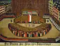 Painting of the ceremony of the Schwoertag (circa 1785), Musée historique de Strasbourg.