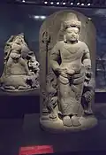 Kawung batik motif on Nandishvara statue (foreground, 13th century)