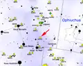Map showing the location of NGC 6520