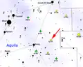 Map showing location of NGC 6755 (Roberto Mura) Imagen del cúmulo abierto NGC 6755 en la constelación del Águila