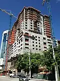 Building under construction to the south in 2013