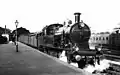NS 6103 with a train to Germany at the NS station The Hague S.S. (October 1935)
