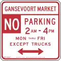 No parking with restrictions and localized, NYCDOT SC-346C.