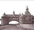 Narragansett towers attached to the casino, ca. 1885