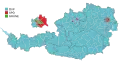 Map showing the largest party on the district level