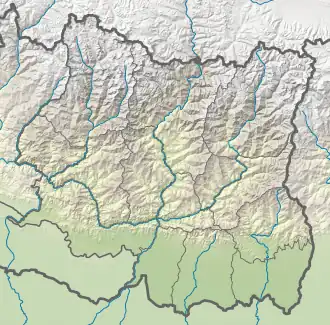 Map showing the location of Kanchenjunga Conservation Area