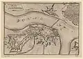 Map of Petrovaradin showing the Hagen Bridge, 18th century