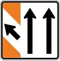 Lane management (lane exiting to the left)