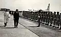 Nicolae Ceauşescu reviewing the company in October 1969.