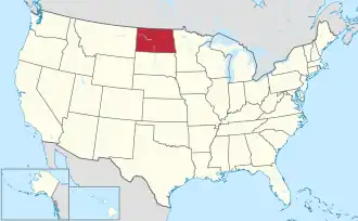 Location of North Dakota within the United States