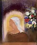 Odilon Redon, Profile and Flowers; 1912. 70.2 x 55.2&nbsp;cm; Pastel on paper