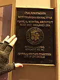 Ojai Apartments historical plaque.