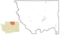Location of Elmer City, Washington
