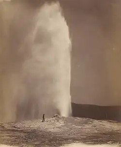 An eruption in 1870 photographed by William Henry Jackson