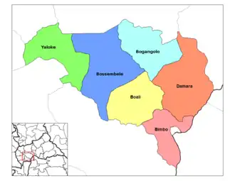 Sub-prefectures of Ombella-M'Poko (former Bimbo included)