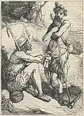 Engraving of a scene from Idyll I: Once a Week, 24 Feb. 1866