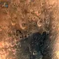 One of the first images of the surface of Mars taken by the MOM-1 on 25 September 2014.