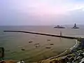 View of Thiruvalluvar statue from the church