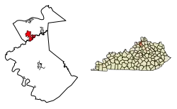 Location of Sparta in Owen County, Kentucky.