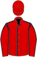 Red, dark blue seams, red cap