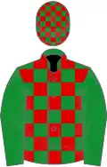 Green and red check, green sleeves