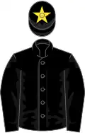 Black, yellow star on cap