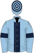 Light Blue, Dark Blue stripe and armlets, hooped cap