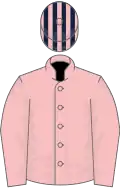Pink, dark blue and pink striped cap