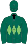 Dark green, light green triple diamond