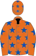 Orange, royal blue stars