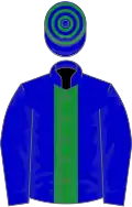 Blue, green stripe, hooped cap