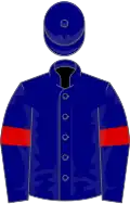 Navy blue, red armlets