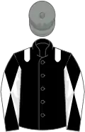 Black, white epaulets, diabolo on sleeves, grey cap